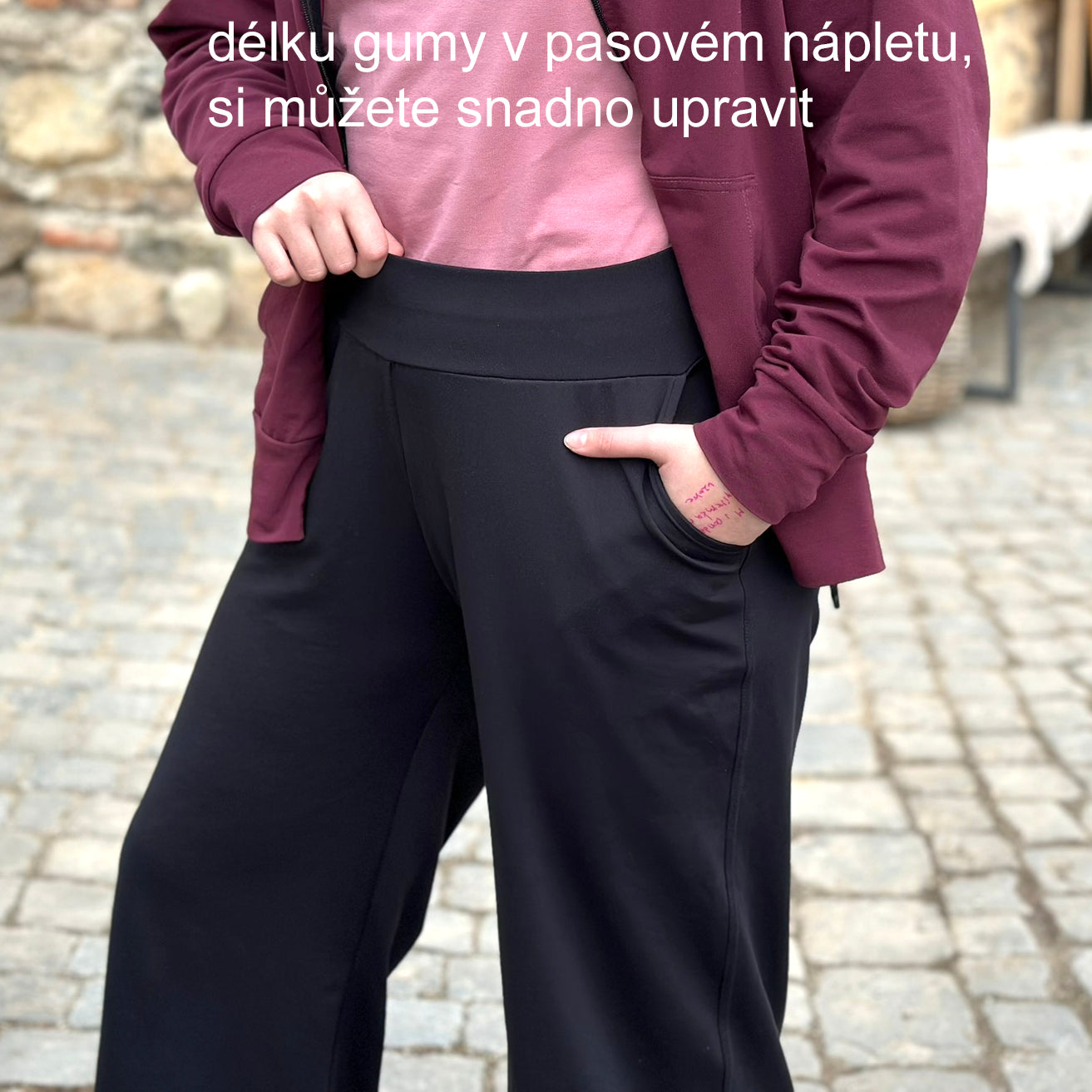 Dámské široké kalhoty FIT černé