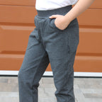 Tepláky tmavě šedý melír
