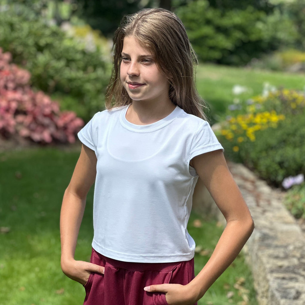 Dívčí bílý crop top