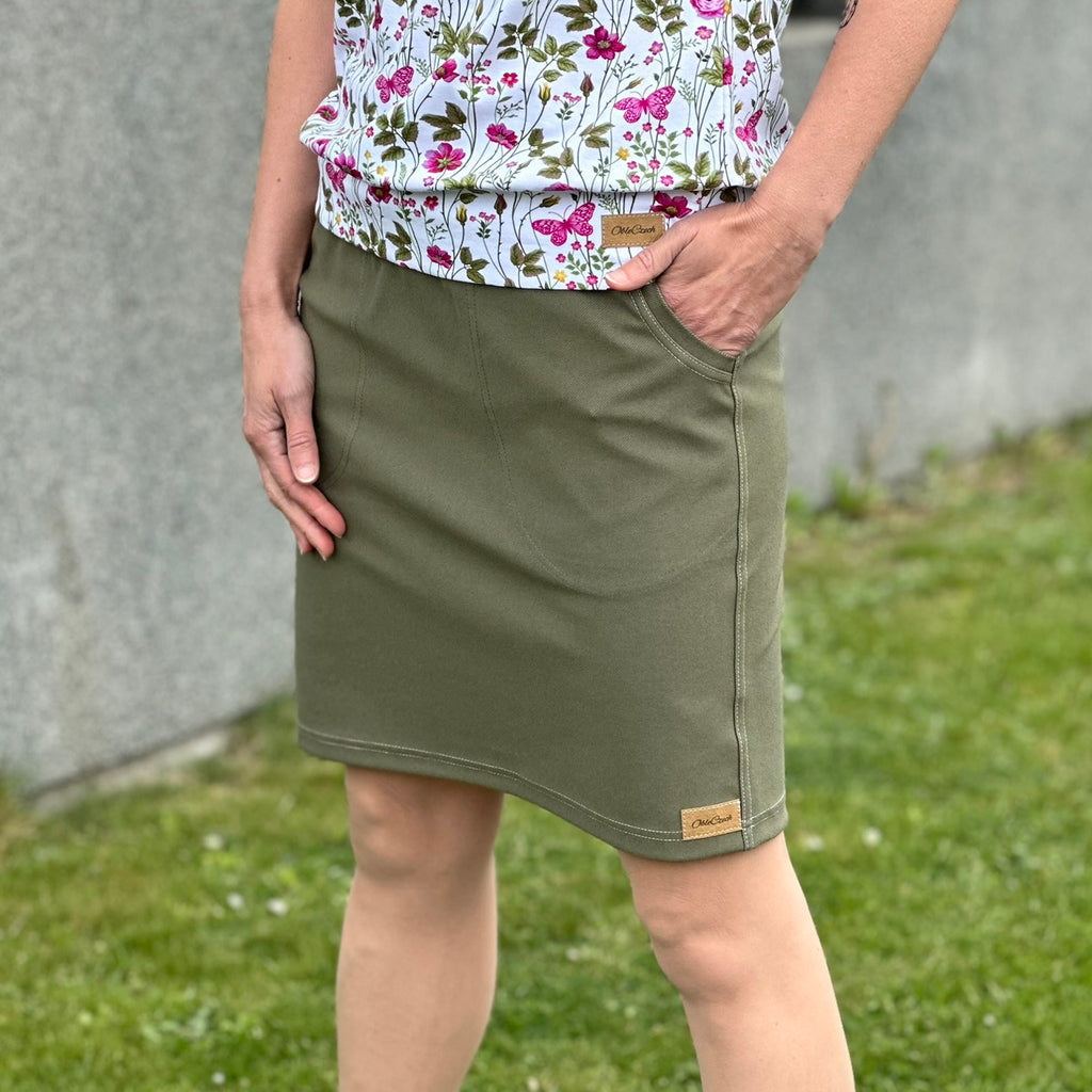 Sukně Easy olivová denim