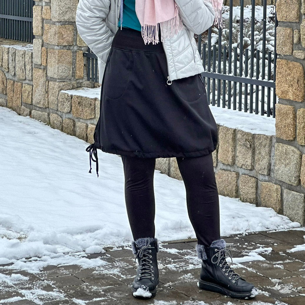 Dámská zimní softshell sukně černá