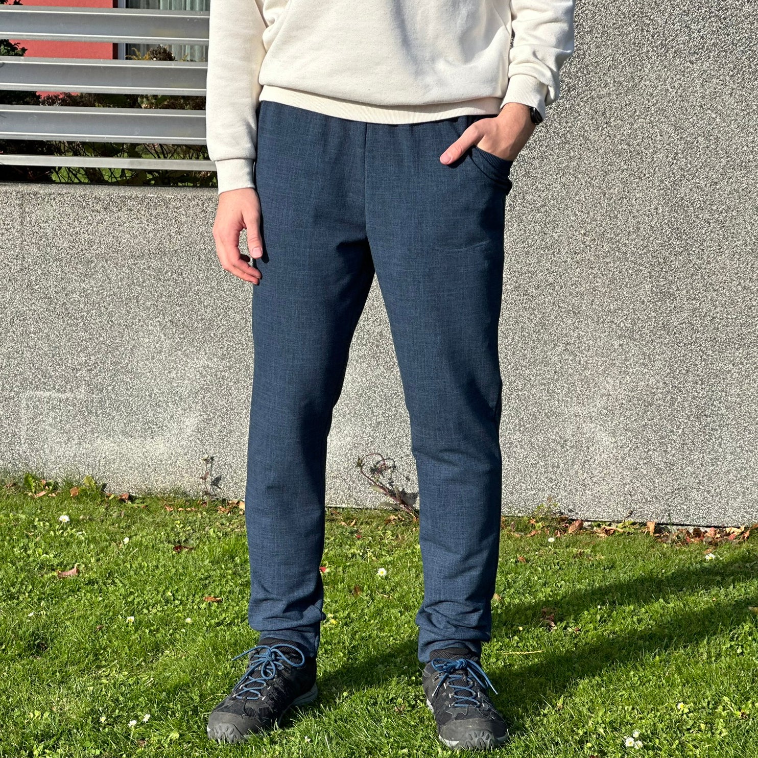 Pánské tepláky tmavě modré denim
