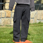 Tepláky kapsáče černé denim