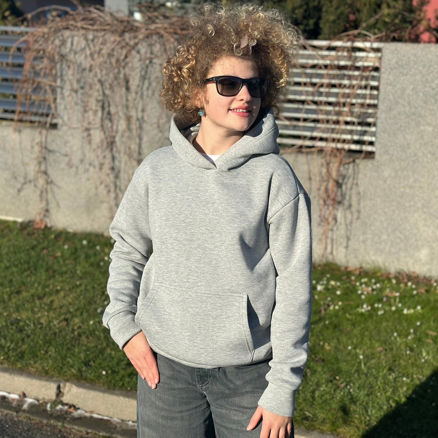 Mikina Merch světle šedý melír, ženy