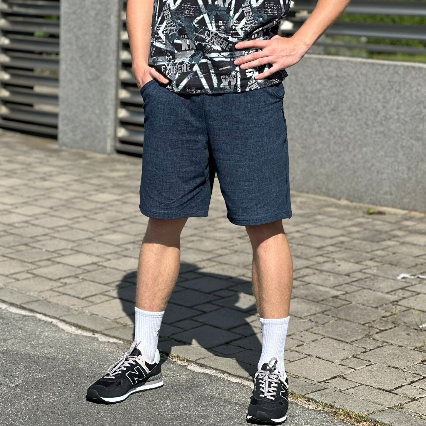 Pánské kraťasy tmavě modré denim