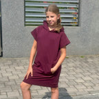 Letní mikinové šaty Daniela bordó