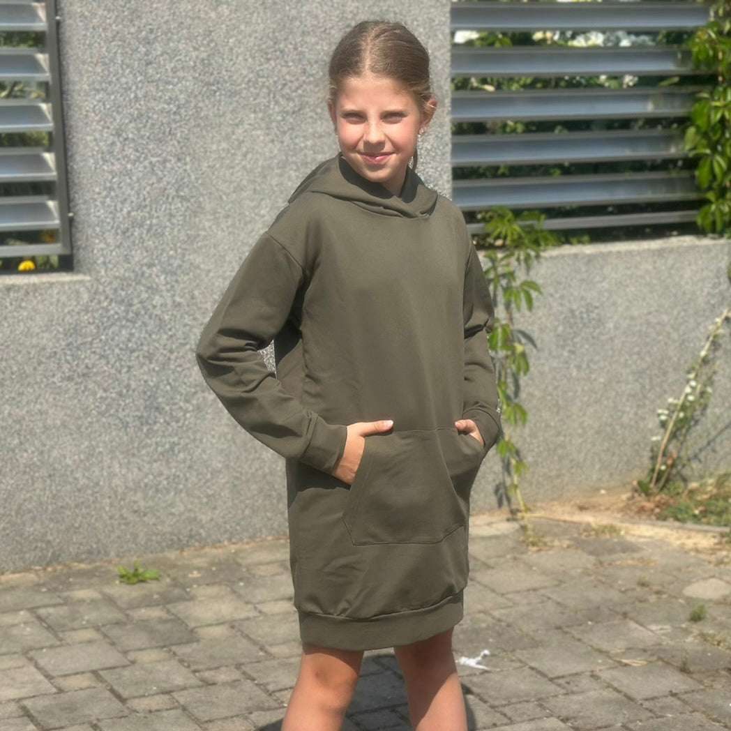 Mikinové šaty Daniela olivové