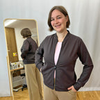 Hnědý dámský bomber