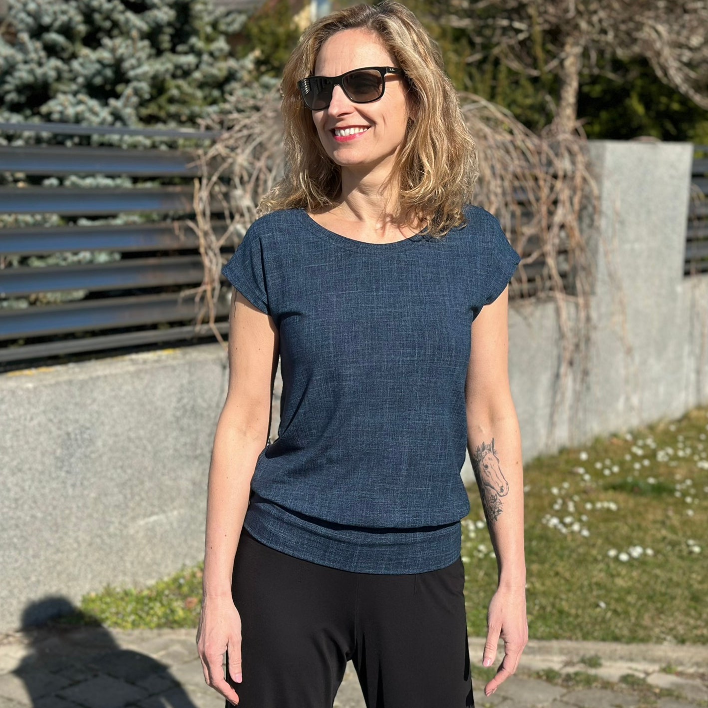 Tričko Easy tmavě modré denim