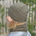 Jaro/podzim čepice z TEPLÁKOVINY