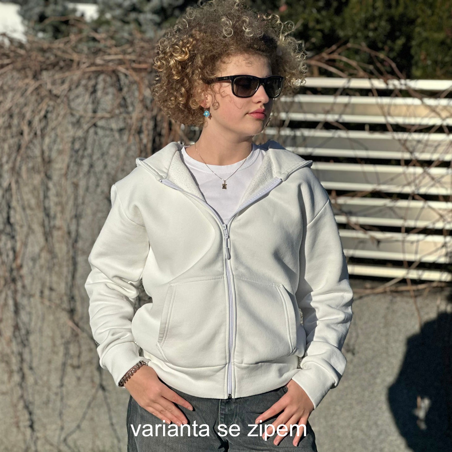 Mikina světle šedý melír