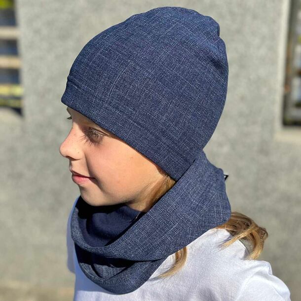 Zimní čepice denim