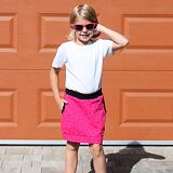 Dívčí sukýnka s kapsami puntíkatá růžová ObleCzech